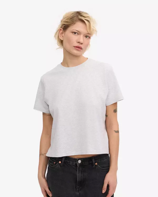 Colorful Standard Organic Boxy Crop T-Shirt Faded Indigo Damen T-Shirt dunkelblau
